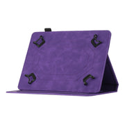 For 10 inch Universal Coconut Tree Embossed Leather Tablet Case(Purple)