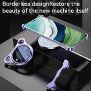 For Huawei Mate 60 Pro+ Frameless Metal Corner Pad Phone Case with Lens Film(Purple)