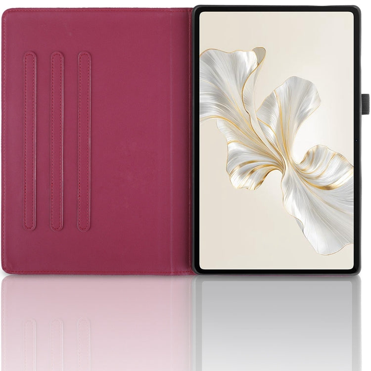 For Honor Pad 9 Tree Life Embossed Rotation Leather Tablet Case(Red)