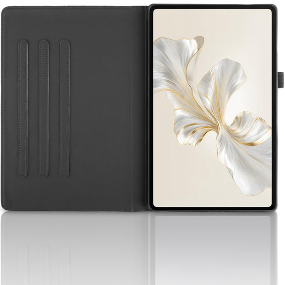 For Honor Pad 9 Tree Life Embossed Rotation Leather Tablet Case(Black)