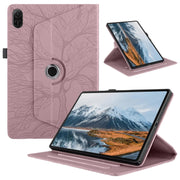 For Honor Pad X8a Tree Life Embossed Rotation Leather Tablet Case(Rose Gold)