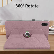For Honor Pad X8a Tree Life Embossed Rotation Leather Tablet Case(Rose Gold)