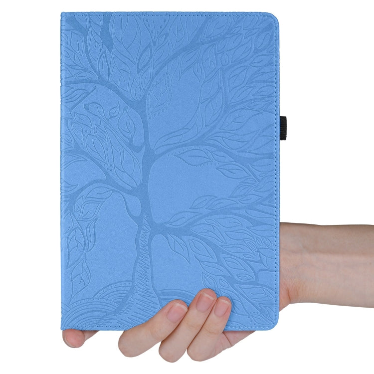 For Honor Pad X8a Tree Life Embossed Rotation Leather Tablet Case(Blue)