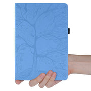 For Honor Pad X8a Tree Life Embossed Rotation Leather Tablet Case(Blue)