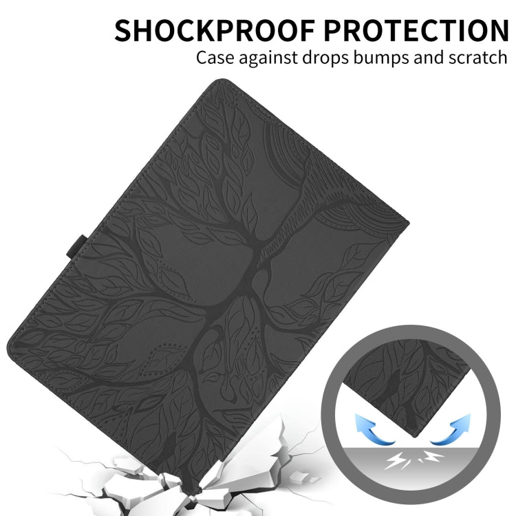 For Honor Pad X8a Tree Life Embossed Rotation Leather Tablet Case(Black)
