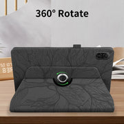 For Honor Pad X8a Tree Life Embossed Rotation Leather Tablet Case(Black)