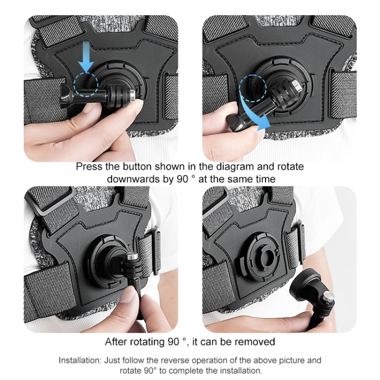 7 in 1 Phone Clamp Adjustable Body Mount Belt Chest Strap with Mount & Screw(Grey)