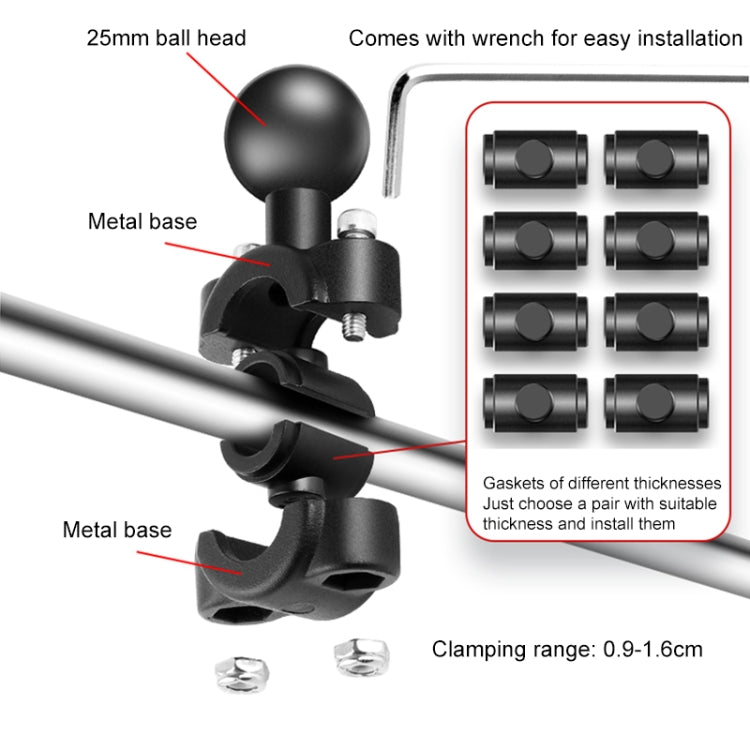 3 in 1 U-Type Mount Selfie Stick Motorcycle Clamps Handlebar Fixed Mount