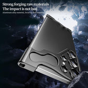 For Samsung Galaxy S25 Ultra 5G Frameless Metal Corner Pad Phone Case with Lens Film(Silver)