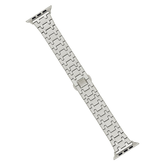 For Apple Watch Series 5 44mm Double T Stainless Steel Watch Band(Starlight)