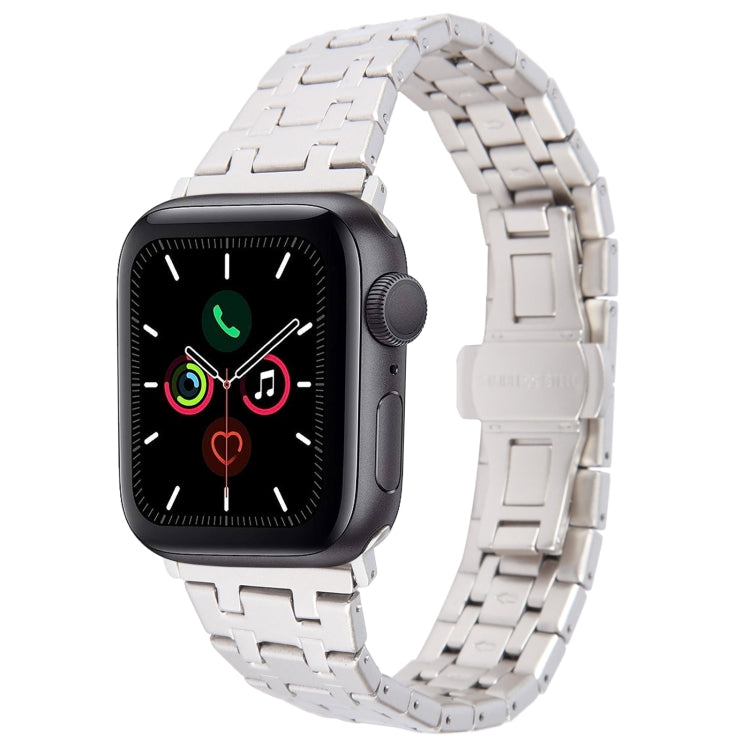 For Apple Watch Series 5 40mm Double T Stainless Steel Watch Band(Starlight)