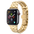 For Apple Watch Series 4 44mm Double T Stainless Steel Watch Band(Gold) - Watch Bands by PMC TechLife | Online Shopping South Africa | PMC TechLife