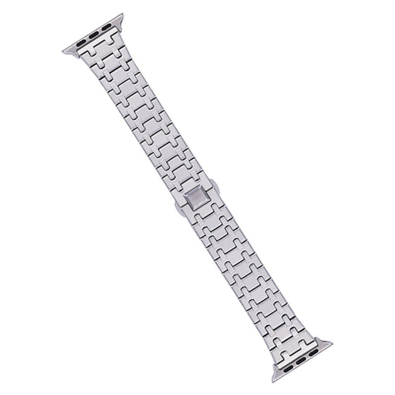 For Apple Watch Series 2 42mm Double T Stainless Steel Watch Band(Silver)