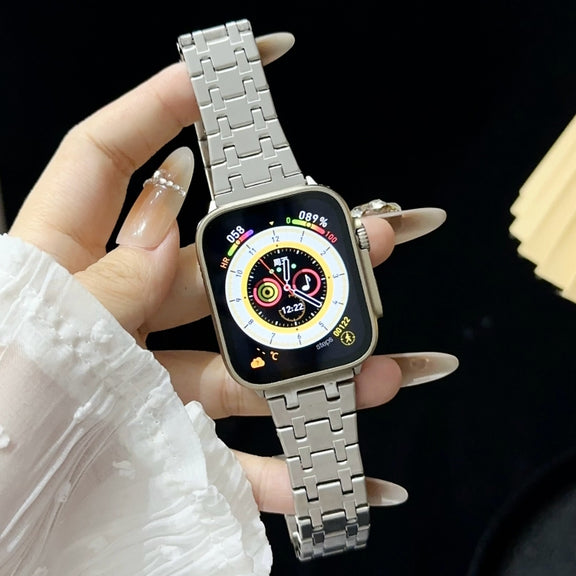 For Apple Watch Series 2 38mm Double T Stainless Steel Watch Band(Silver)