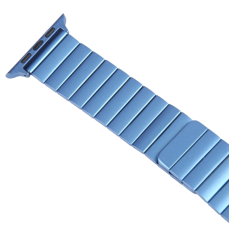 For Apple Watch Series 8 45mm Bamboo Stainless Steel Magnetic Watch Band(Blue)