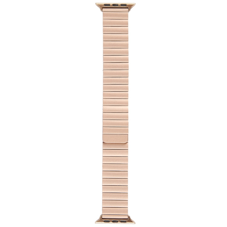 For Apple Watch SE 44mm Bamboo Stainless Steel Magnetic Watch Band(Rose Gold)
