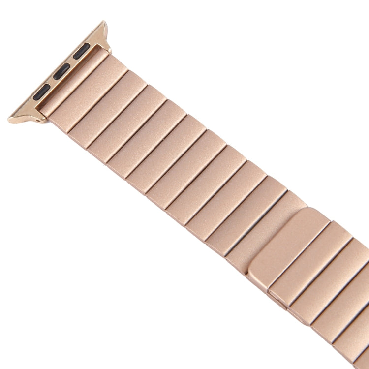 For Apple Watch SE 44mm Bamboo Stainless Steel Magnetic Watch Band(Rose Gold)