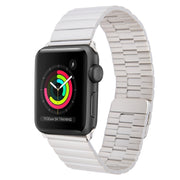 For Apple Watch Series 3 42mm Bamboo Stainless Steel Magnetic Watch Band(Starlight)