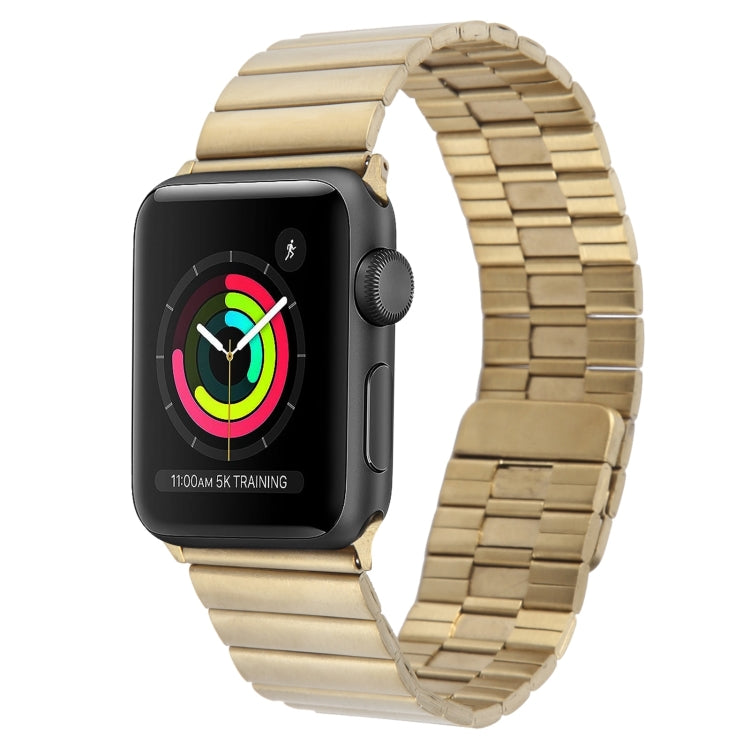 For Apple Watch Series 2 42mm Bamboo Stainless Steel Magnetic Watch Band(Gold)