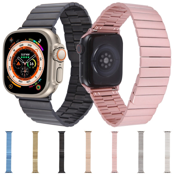For Apple Watch Series 2 38mm Bamboo Stainless Steel Magnetic Watch Band(Starlight)