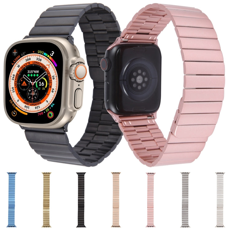 For Apple Watch 42mm Bamboo Stainless Steel Magnetic Watch Band(Starlight)