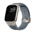 For Apple Watch SE 2023 44mm Vertical Texture Titanium Buckle Elastic Silicone Watch Band(Grey) - Watch Bands by PMC TechLife | Online Shopping South Africa | PMC TechLife | Buy Now Pay Later Mobicred