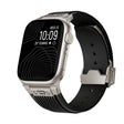 For Apple Watch Series 9 45mm Vertical Texture Titanium Buckle Elastic Silicone Watch Band(Black) - Watch Bands by PMC TechLife | Online Shopping South Africa | PMC TechLife | Buy Now Pay Later Mobicred