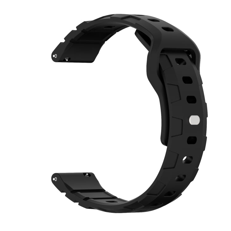 22mm Armor Silicone Watch Band(Black)