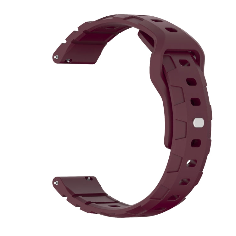 22mm Armor Silicone Watch Band(Wine Red)