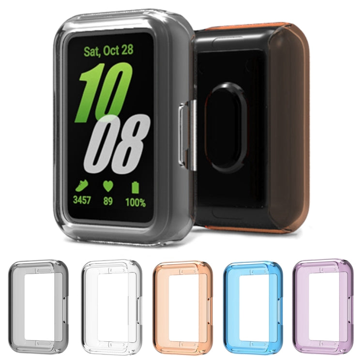 For Samsung Galaxy Fit 3 Half Pack Hollow TPU Watch Protective Case(Transparent Black)