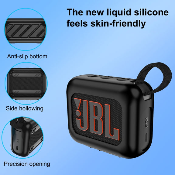 For JBL Go 4 Wireless Bluetooth Speaker Silicone Protective Case(Blue)