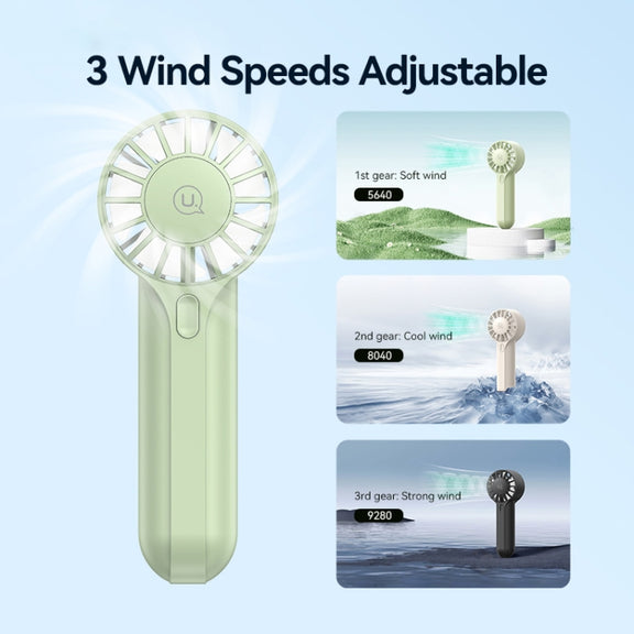 USAMS ZB288 Portable Type-C Rechargeable High Speed Handheld Mini Fan(Black)