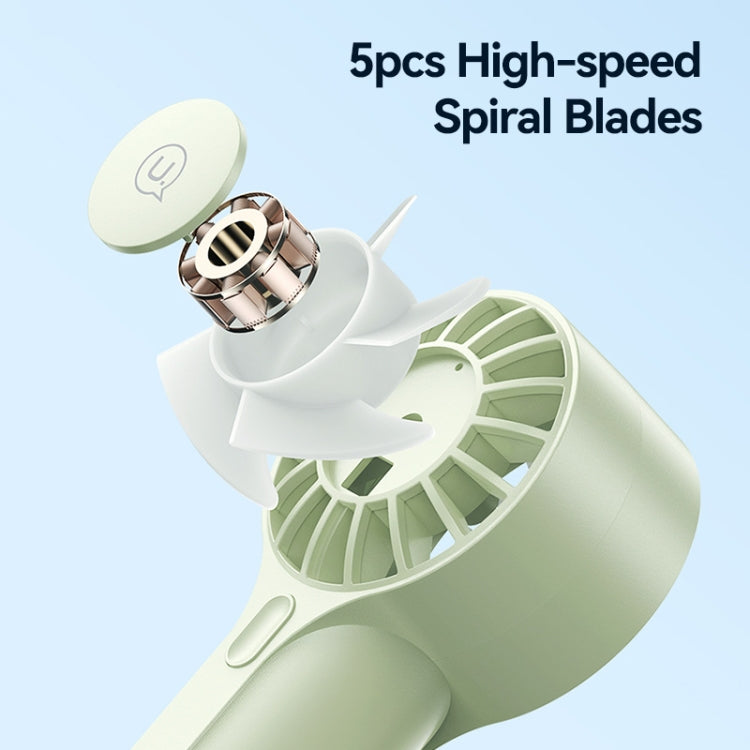 USAMS ZB288 Portable Type-C Rechargeable High Speed Handheld Mini Fan(Green)