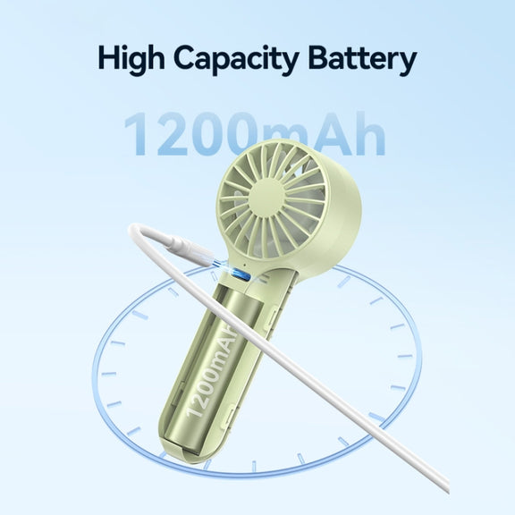 USAMS ZB288 Portable Type-C Rechargeable High Speed Handheld Mini Fan(Green)