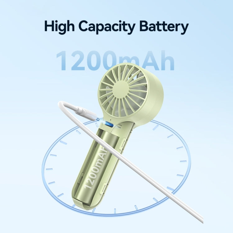 USAMS ZB288 Portable Type-C Rechargeable High Speed Handheld Mini Fan(Green)