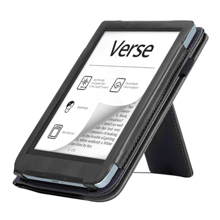 For Pocketbook Verse / Verse Pro Calfskin Leather Smart Tablet Case(Black)