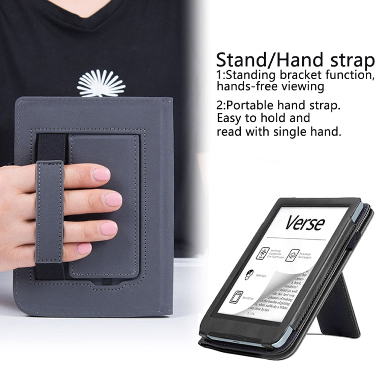 For Pocketbook Verse / Verse Pro Calfskin Leather Smart Tablet Case(Black)