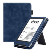 For Pocketbook Verse / Verse Pro Calfskin Leather Smart Tablet Case(Blue)