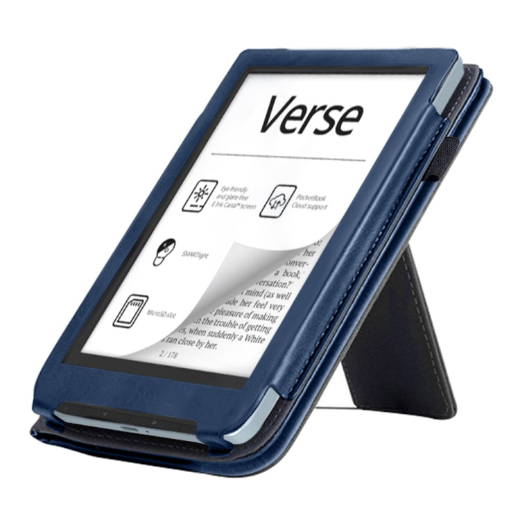 For Pocketbook Verse / Verse Pro Calfskin Leather Smart Tablet Case(Blue)