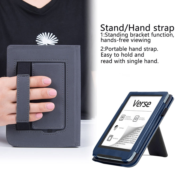 For Pocketbook Verse / Verse Pro Calfskin Leather Smart Tablet Case(Blue)