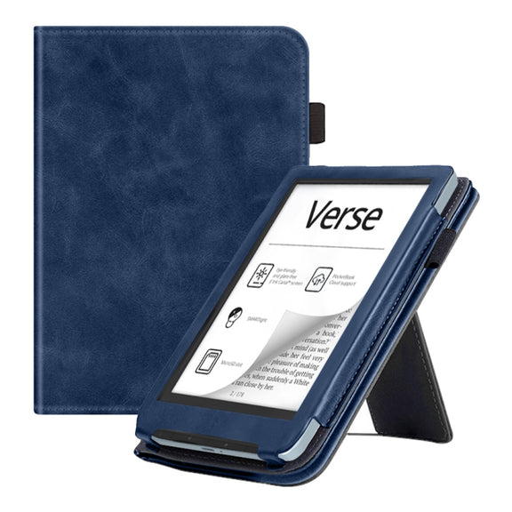 For Pocketbook Verse / Verse Pro Calfskin Leather Smart Tablet Case(Blue)