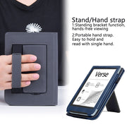 For Pocketbook Verse / Verse Pro Calfskin Leather Smart Tablet Case(Blue)