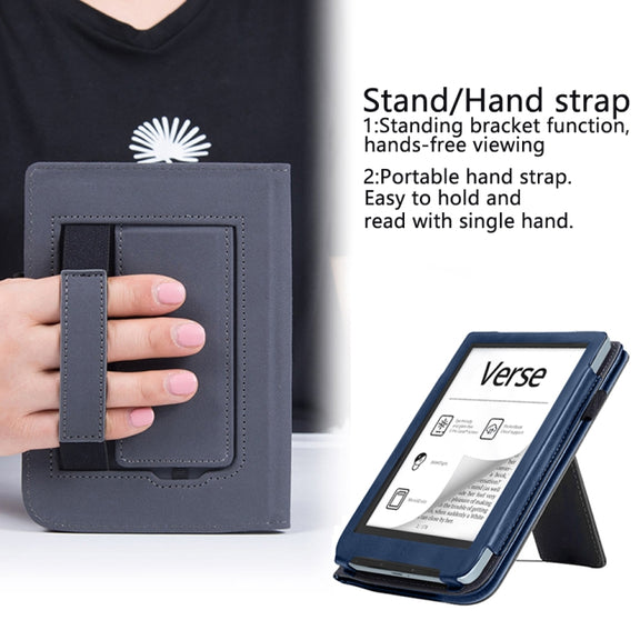 For Pocketbook Verse / Verse Pro Calfskin Leather Smart Tablet Case(Blue)