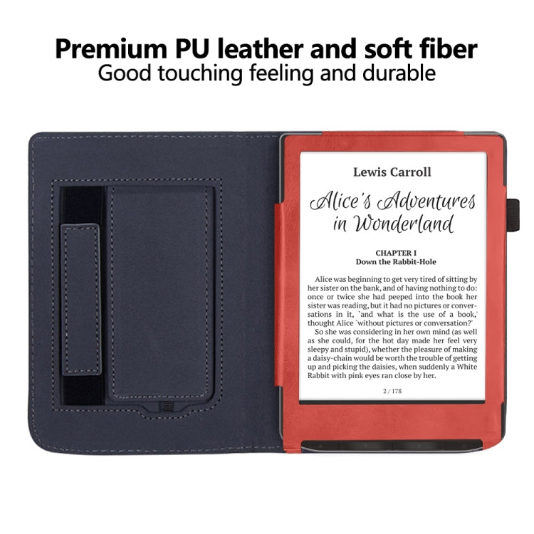 For Pocketbook Verse / Verse Pro Calfskin Leather Smart Tablet Case(Red)