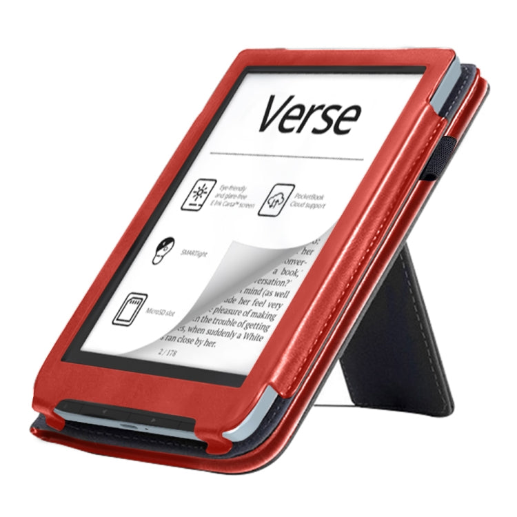 For Pocketbook Verse / Verse Pro Calfskin Leather Smart Tablet Case(Red)