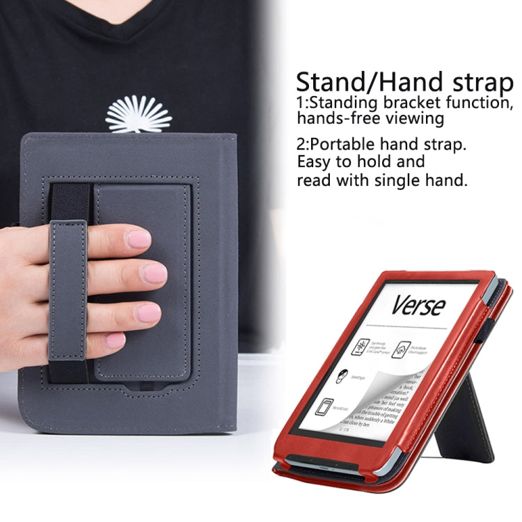 For Pocketbook Verse / Verse Pro Calfskin Leather Smart Tablet Case(Red)