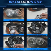 T02 1 Pair 2.5 inch Car Bifocal LED Lens Headlight, Left Driving(Black)