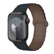 For Apple Watch Series 9 45mm I-Shaped Magnetic Silicone Watch Band(Midnight Chocolate)