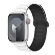 For Apple Watch Series 9 41mm I-Shaped Magnetic Silicone Watch Band(White Black) - Watch Bands by PMC TechLife | Online Shopping South Africa | PMC TechLife