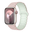 For Apple Watch SE 2022 44mm I-Shaped Magnetic Silicone Watch Band(Pink Mint) - Watch Bands by PMC TechLife | Online Shopping South Africa | PMC TechLife